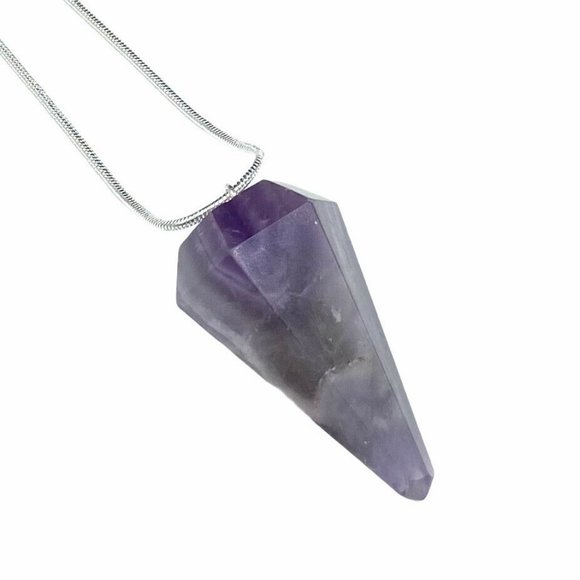 Jewelry - Amethyst Stone Pendulum Pendant Sterling Necklace